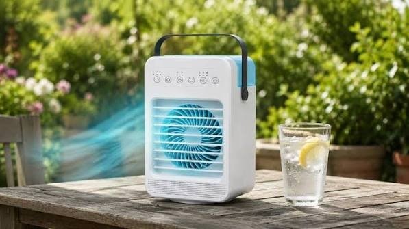Cooljet Portable AC on an outdoor table