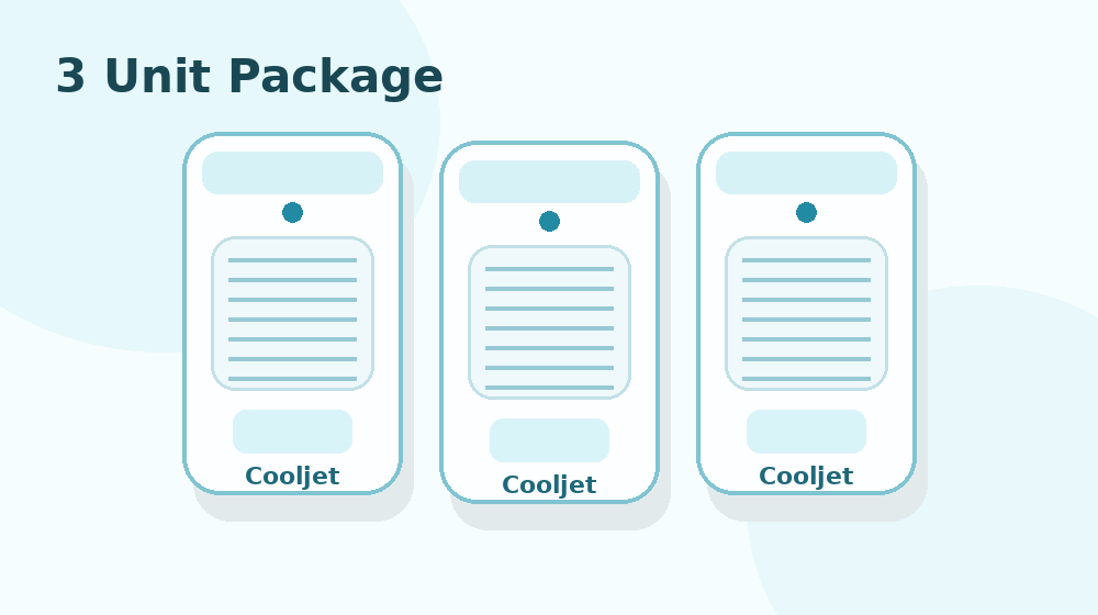 Illustration of three Cooljet units
